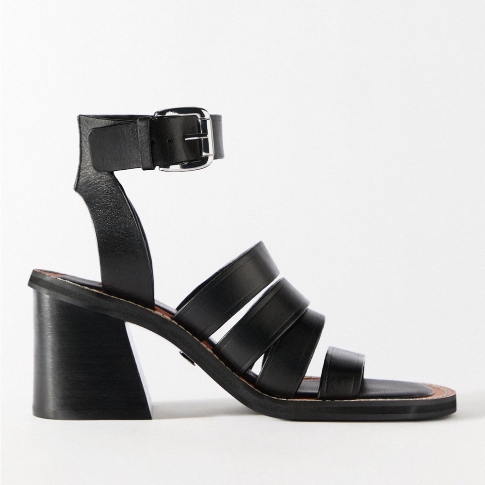Zara limited edition pure leather strappy sandals - Picture 7 of 8